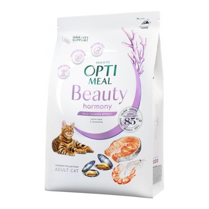 Сухий корм для кішок Optimeal Beauty Harmony беззерновий на основі морепродуктів 1.5 кг (4820215366908)
