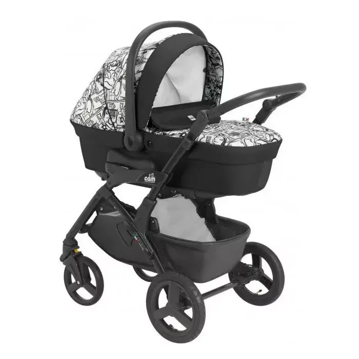 Коляска Cam 2 в 1 Dinamico Up Smart черно-белое граффити (897010/782)