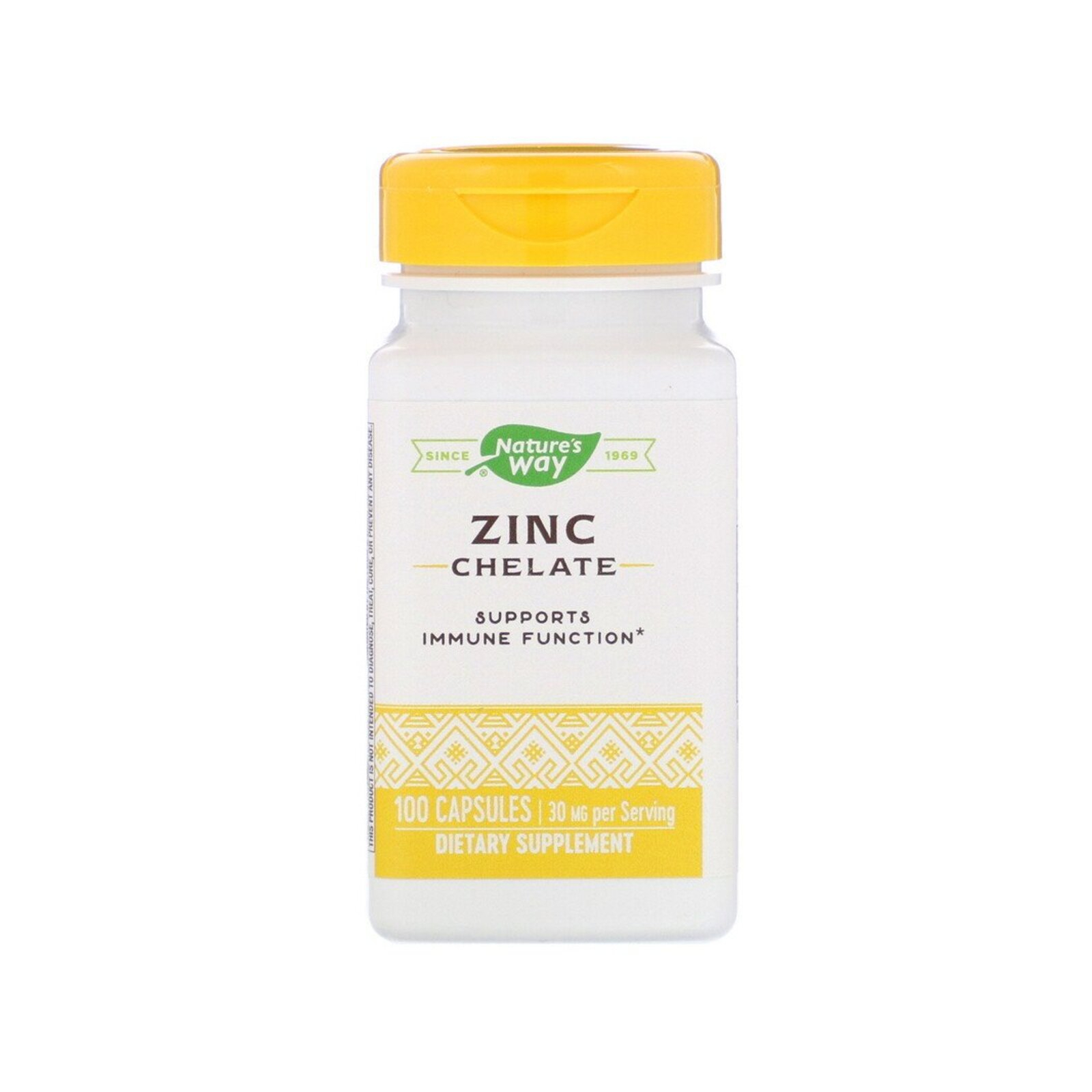 Минералы Nature's Way Цинк Хелат, Zinc Chelate, 30 мг, 100 капсул (NWY41091)