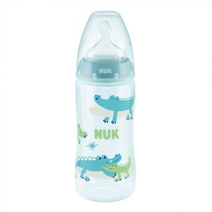 Пляшечка для годування Nuk First Choice Plus Крокодили 300 мл Синя (3952397)