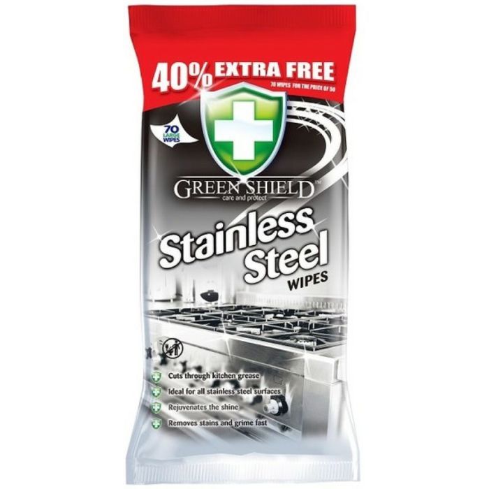 Салфетки для уборки Green Shield для нержавеющей стали и металла 70 шт. (5060110227181)