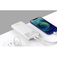 Батарея универсальная Baseus Bipow 20000mAh, 15W, USB-C/3A, 2*USB-A/3A(max.), white (PPDML-J02) изображение 3