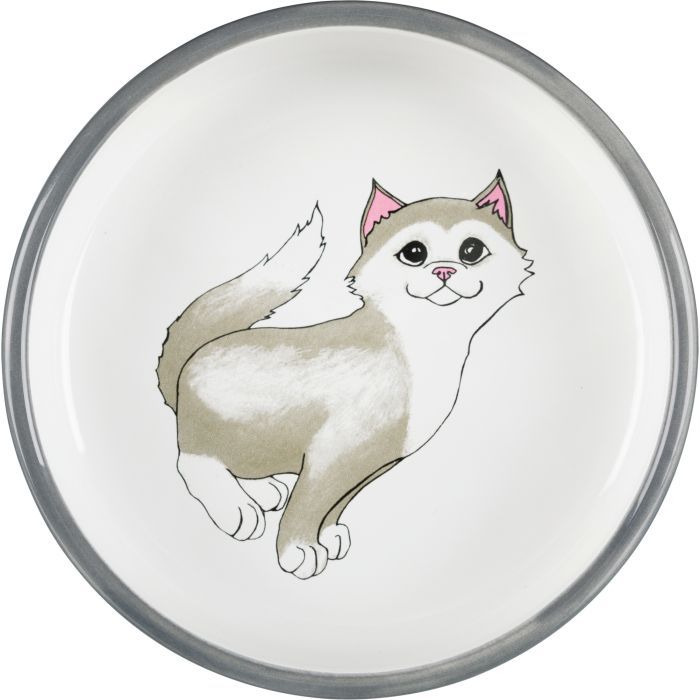 Посуд для котів Trixie Миска для короткомордих порід котів 300 мл/15 см (сіра) (4011905247847) зображення 2