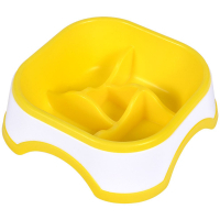 Посуд для собак AnimAll Миска квадратна для повільного годування PS8003 400 мл (жовта) (6914068020211)