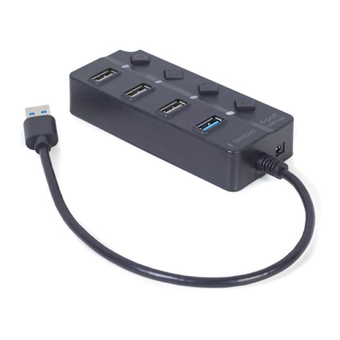 Концентратор Gembird 4 ports (1xUSB3.1+3xUSB2.0) switch black (UHB-U3P1U2P3P-01) зображення 2