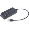 Концентратор Gembird 4 ports (1xUSB3.1+3xUSB2.0) switch black (UHB-U3P1U2P3P-01)