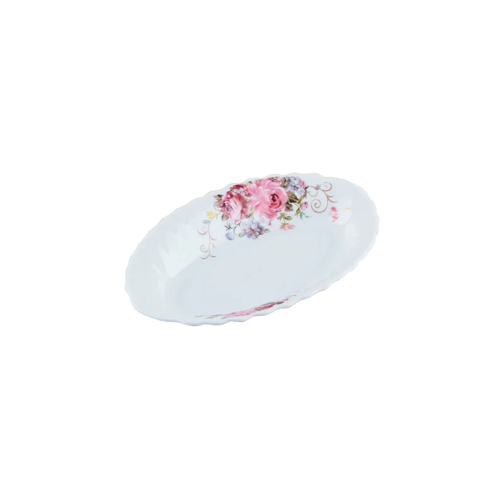 Блюдо Vittora "Рожевий Букет" Wave 22,5 см (V-225PB-F) (1180657)