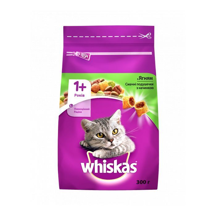 Сухой корм для кошек Whiskas с ягненком 300 г (5900951305719/5900951014086)