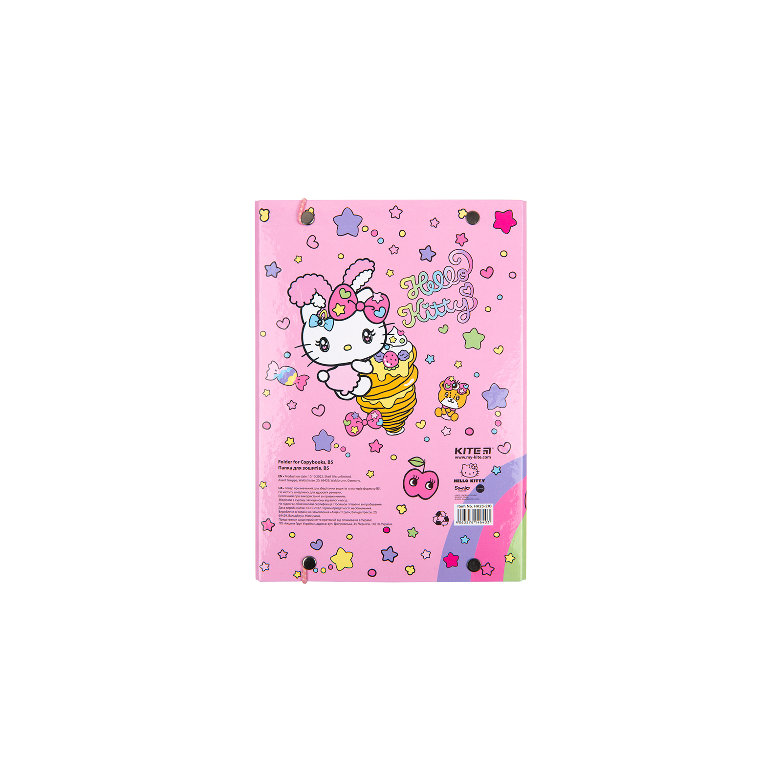 Папка для зошитів Kite В5 на гумці Hello Kitty, картон (HK23-210) зображення 3