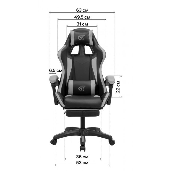 Крісло ігрове GT Racer X-2323 Black зображення 7