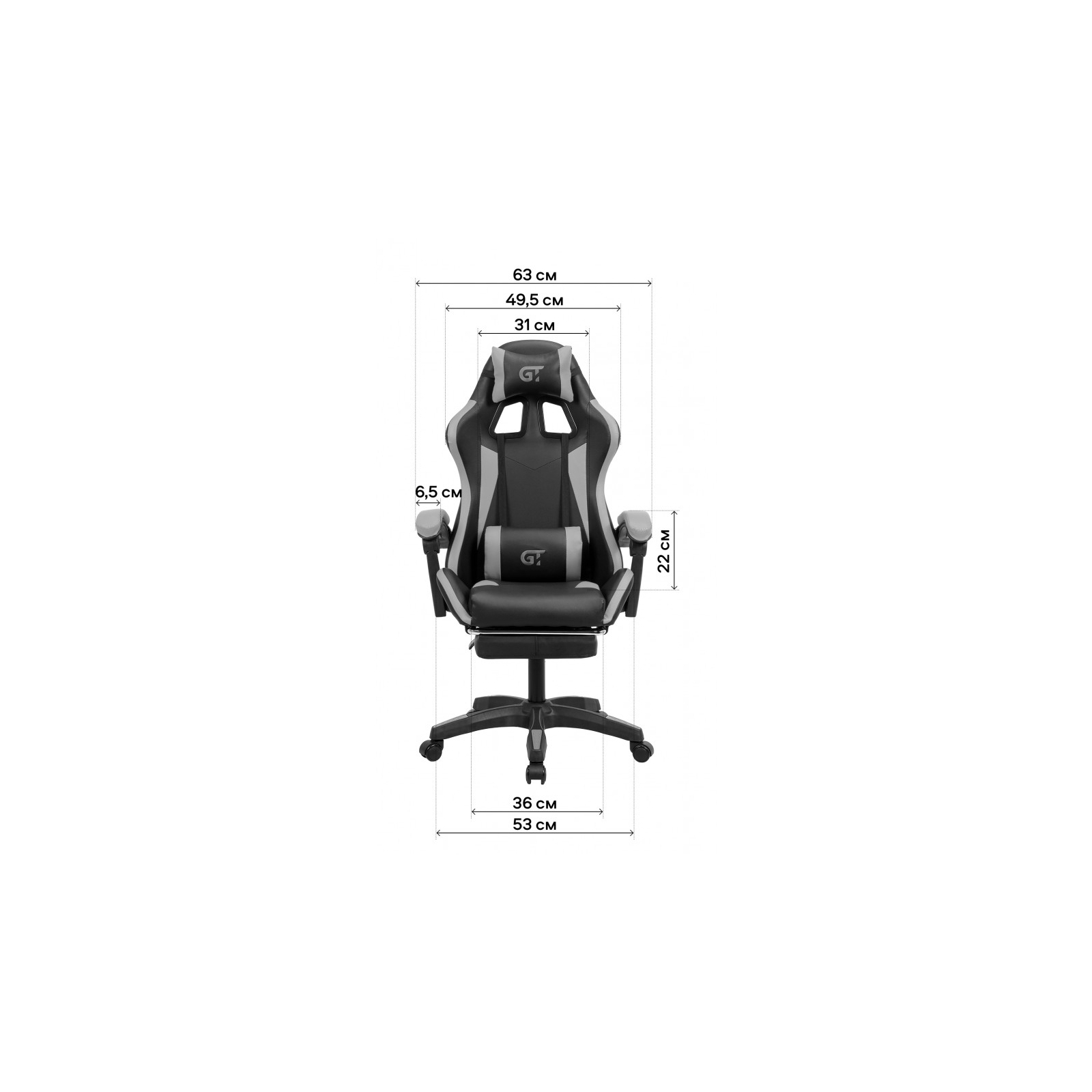 Крісло ігрове GT Racer X-2323 Black зображення 7