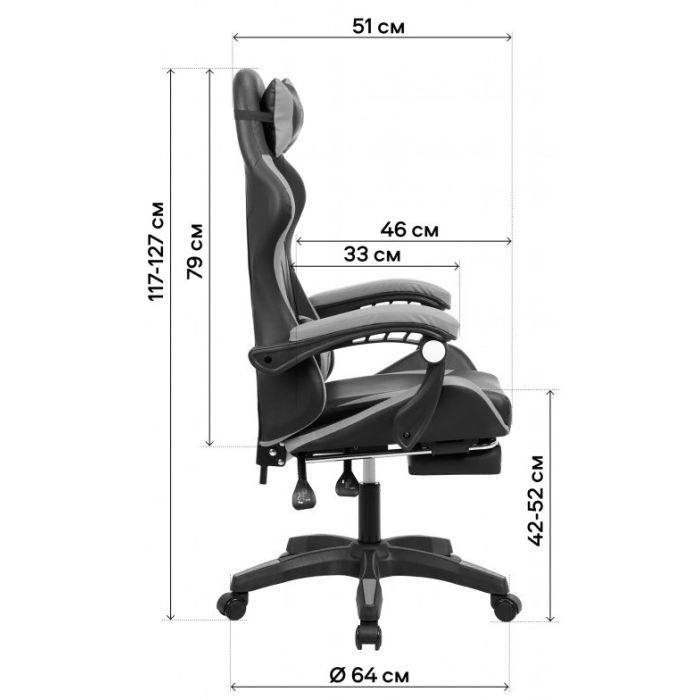 Крісло ігрове GT Racer X-2323 Black зображення 8