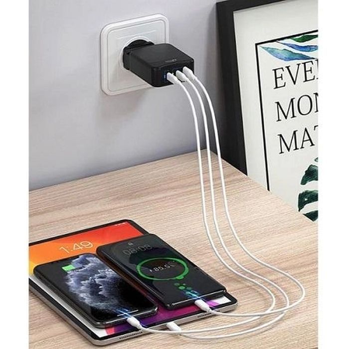 Зарядний пристрій Media-Tech 2xUSB-C PD 65W USB QC 3.0 black (MT6252) зображення 4