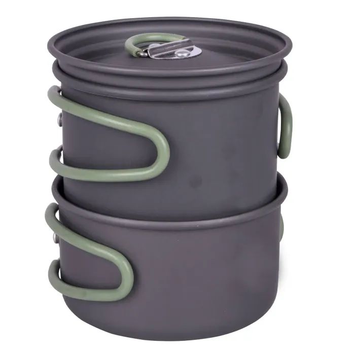 Набір туристичного посуду Bo-Camp Explorer 2 Pieces Hard Anodized Anthracite/Green (2200240) зображення 2