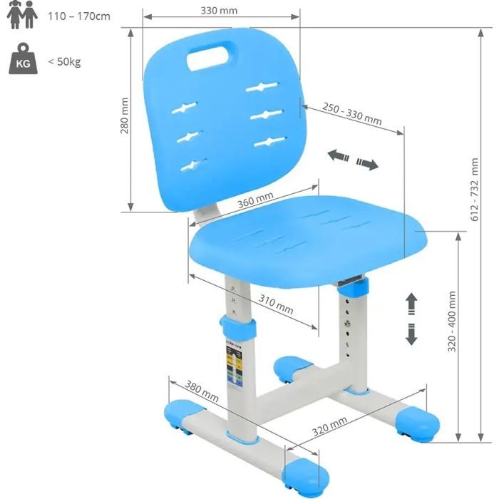 Шкільний стілець FunDesk Blue (222020) зображення 2