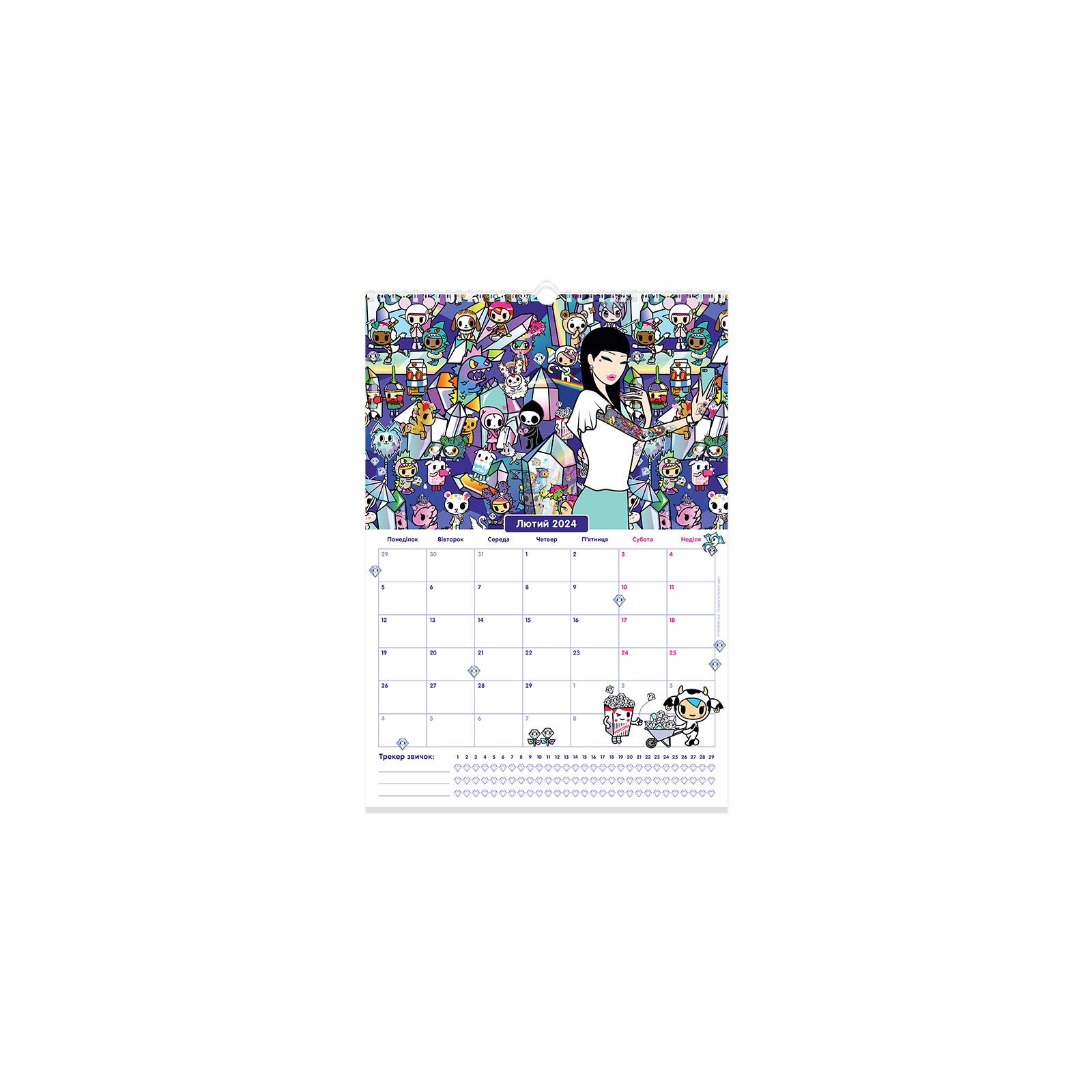 Календар Kite планер настінний tokidoki на 2023-2024 рік (TK23-440-2) зображення 9