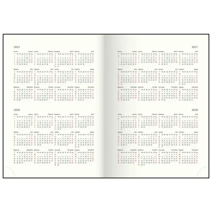 Еженедельник Buromax датированный 2026 MONOCHROME A5 бордовый (BM.2160-13) изображение 4 Еженедельник Buromax датированный 2026 MONOCHROME A5 бордовый (BM.2160-13) изображение 4