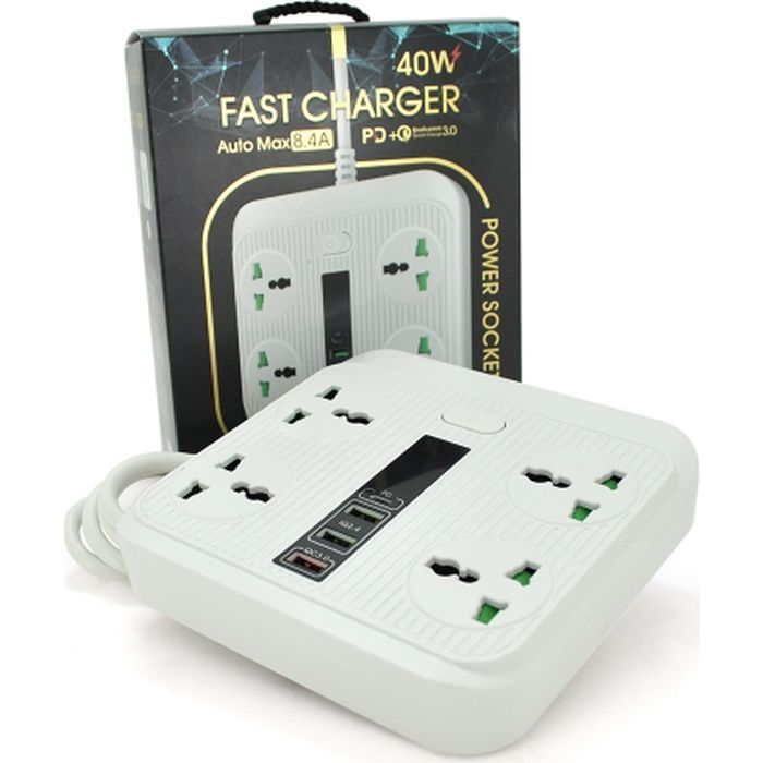 Мережевий фільтр живлення Voltronic TВ-Т18, 4роз, 2*USB+PD White (OS-Т18-White) зображення 2