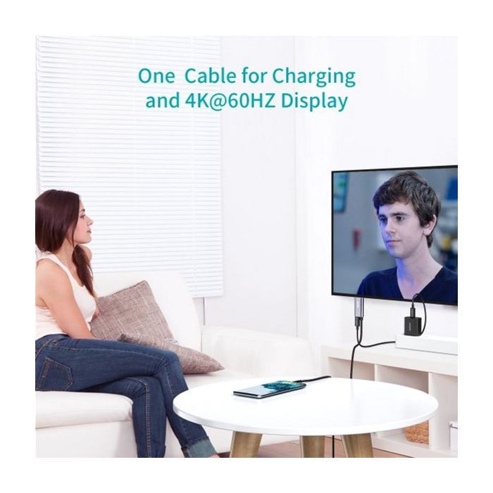 Переходник USB-C to HDMI 1.8m 4K60Hz Choetech (XCH-M180GY) изображение 3