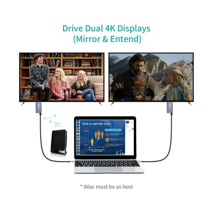 Переходник USB-C to HDMI 1.8m 4K60Hz Choetech (XCH-M180GY) изображение 5