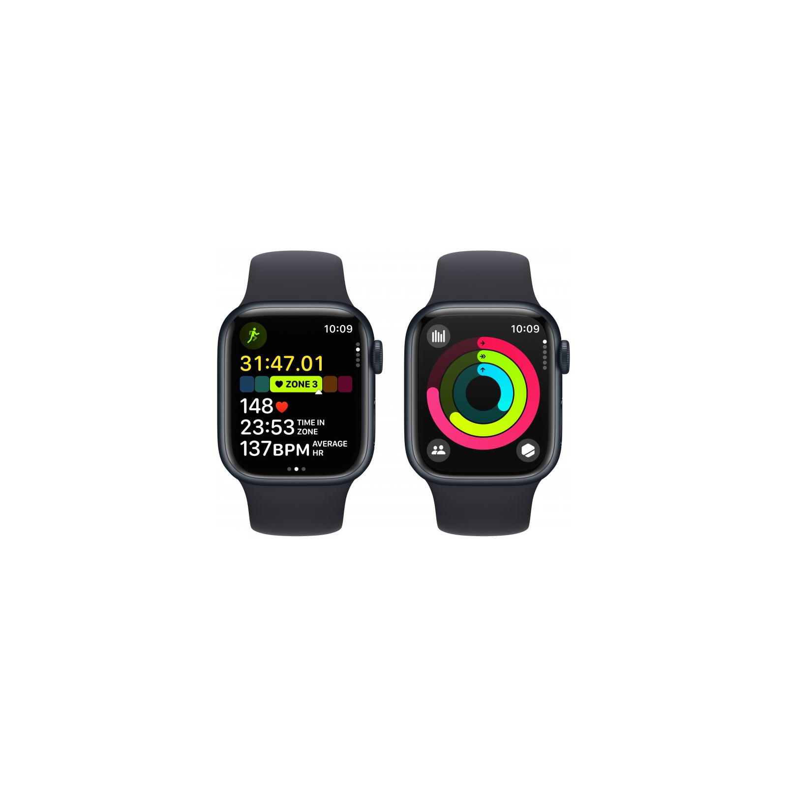 Смарт-часы Apple Watch Series 9 GPS 41mm Midnight Aluminium Case with Midnight Sport Band - M/L (MR8X3QP/A) изображение 8