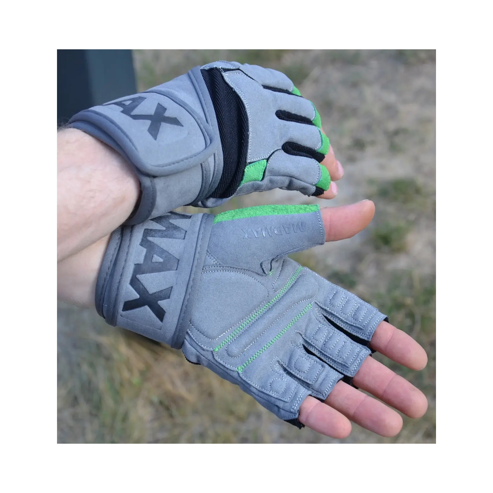 Перчатки для фитнеса MadMax MFG-860 Wild Grey/Green L (MFG-860_L) изображение 8