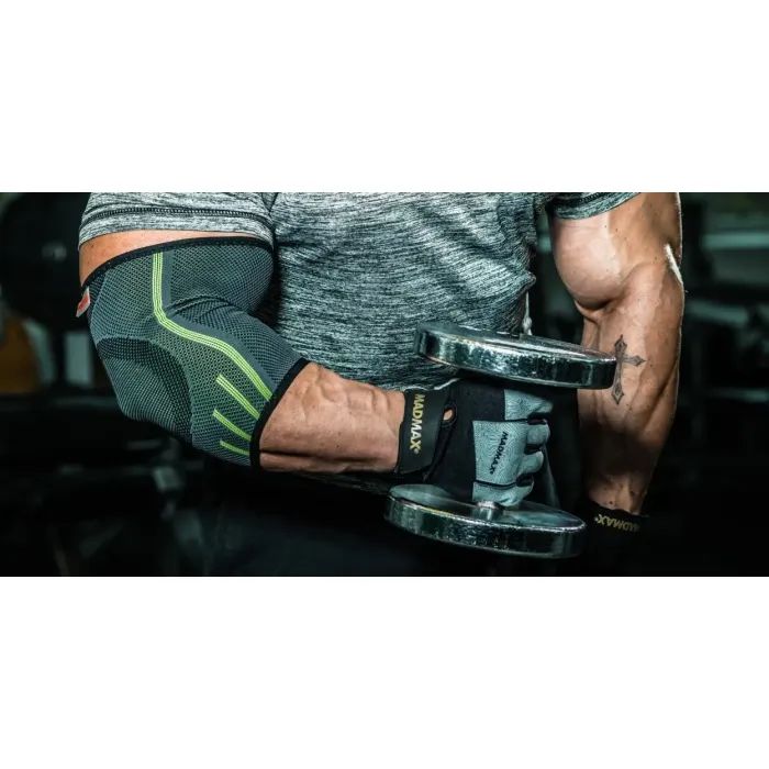 Фіксатор ліктя MadMax MFA-283 3D Compressive elbow support Dark grey/Neon green S (MFA-283_S) зображення 10