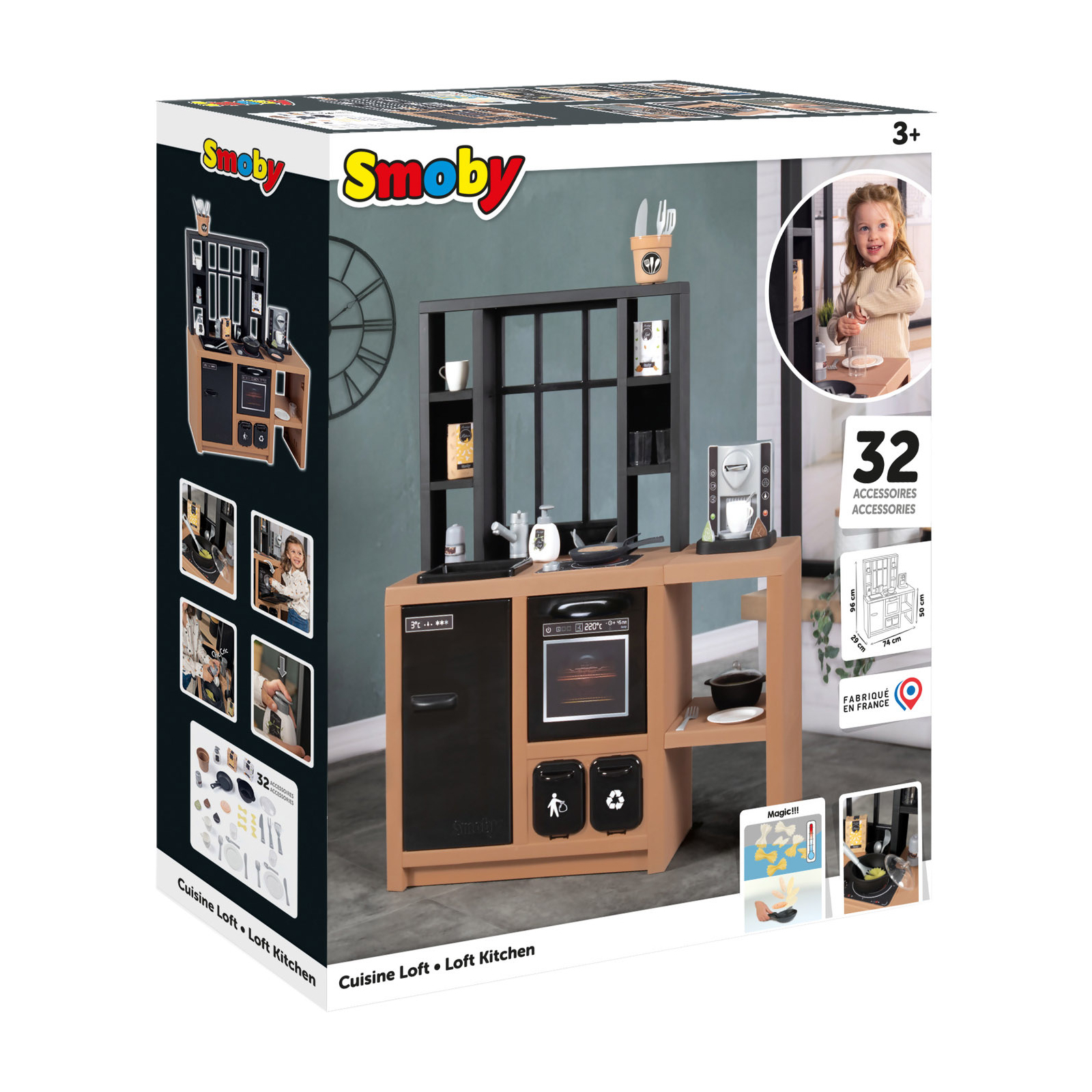 Игровой набор Smoby Интерактивная кухня Лофт с кофеваркой, аксессуарами и звуковым эффектом (312600) изображение 5