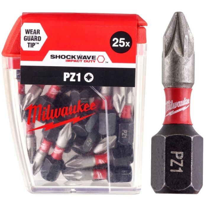 Набір біт Milwaukee SHOCKWAVE, PZ1, 25мм, 25шт (4932430861) зображення 4