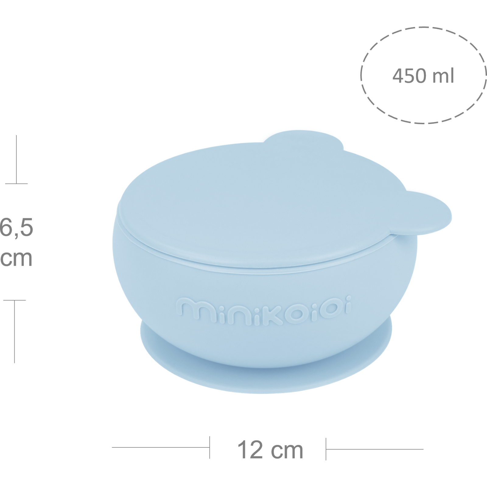 Тарелка детская MinikOiOi Bowly глубокая с крышкой на присоске Mineral Blue (101080003) изображение 3