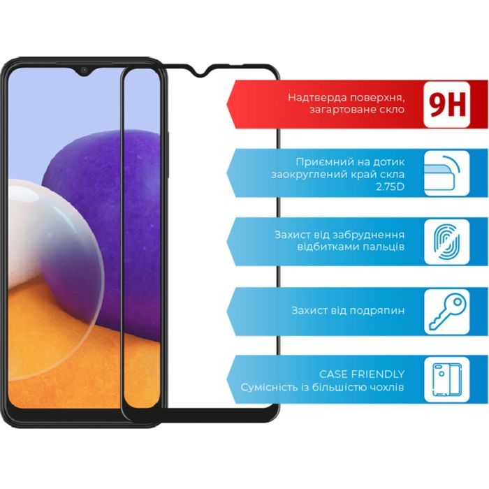Скло захисне ACCLAB Full Glue Samsung A22 (1283126512551) зображення 2