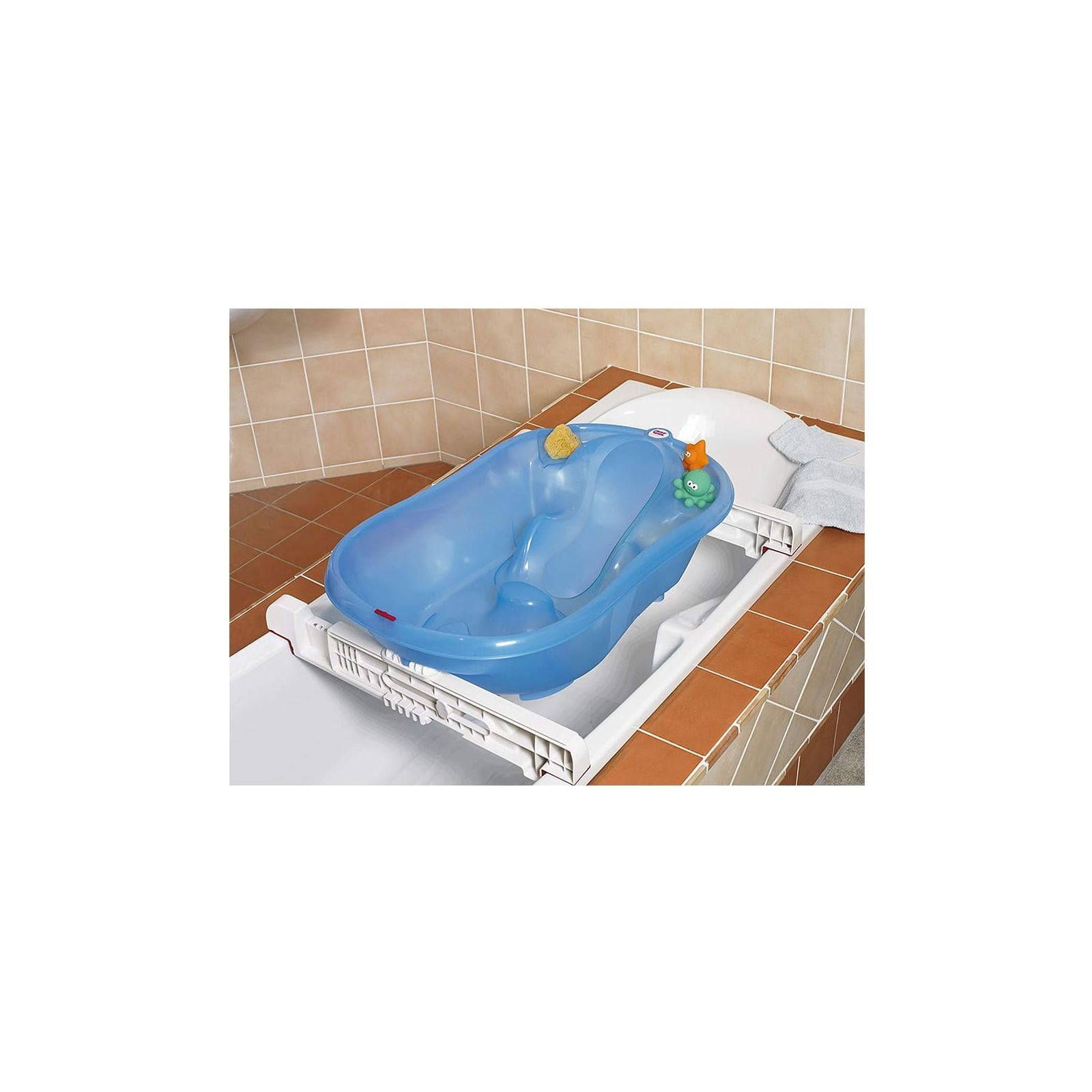 Ванночка Ok Baby с анатомической горкой и термодатчиком (розовый) (38231400) изображение 2