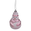 Елочная игрушка Chomik Сніговик 2 шт 8 см білий з рожевим (5900779839243)