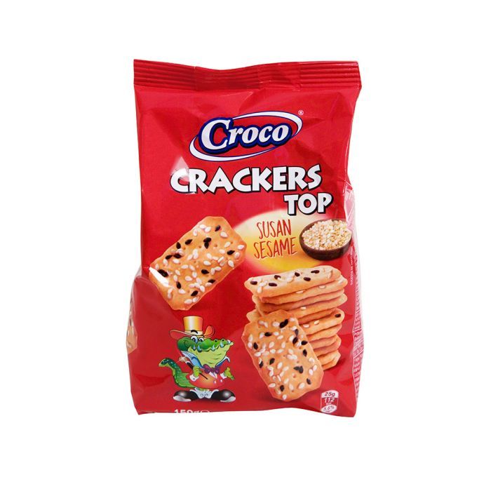 Печиво Croco Crackers Top з кунжутом 150 г (5941194003529)