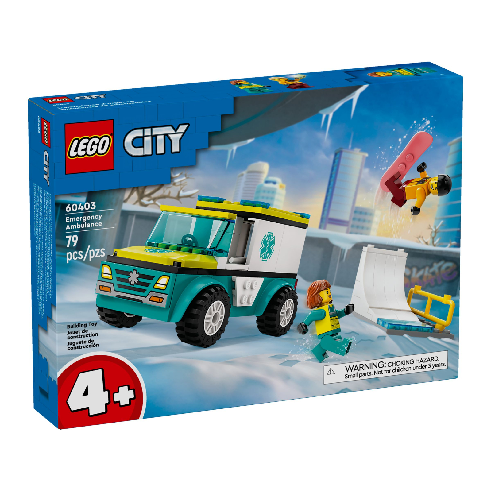 Конструктор LEGO City Карета скорой помощи и сноубордист 79 деталей (60403)