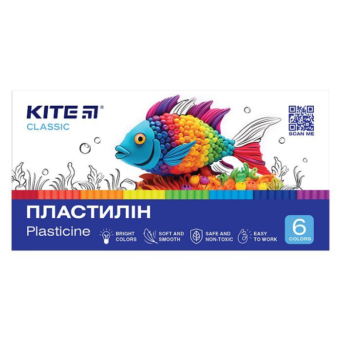 Пластилин Kite Classic восковой 6 цветов, 120 г (K-081)