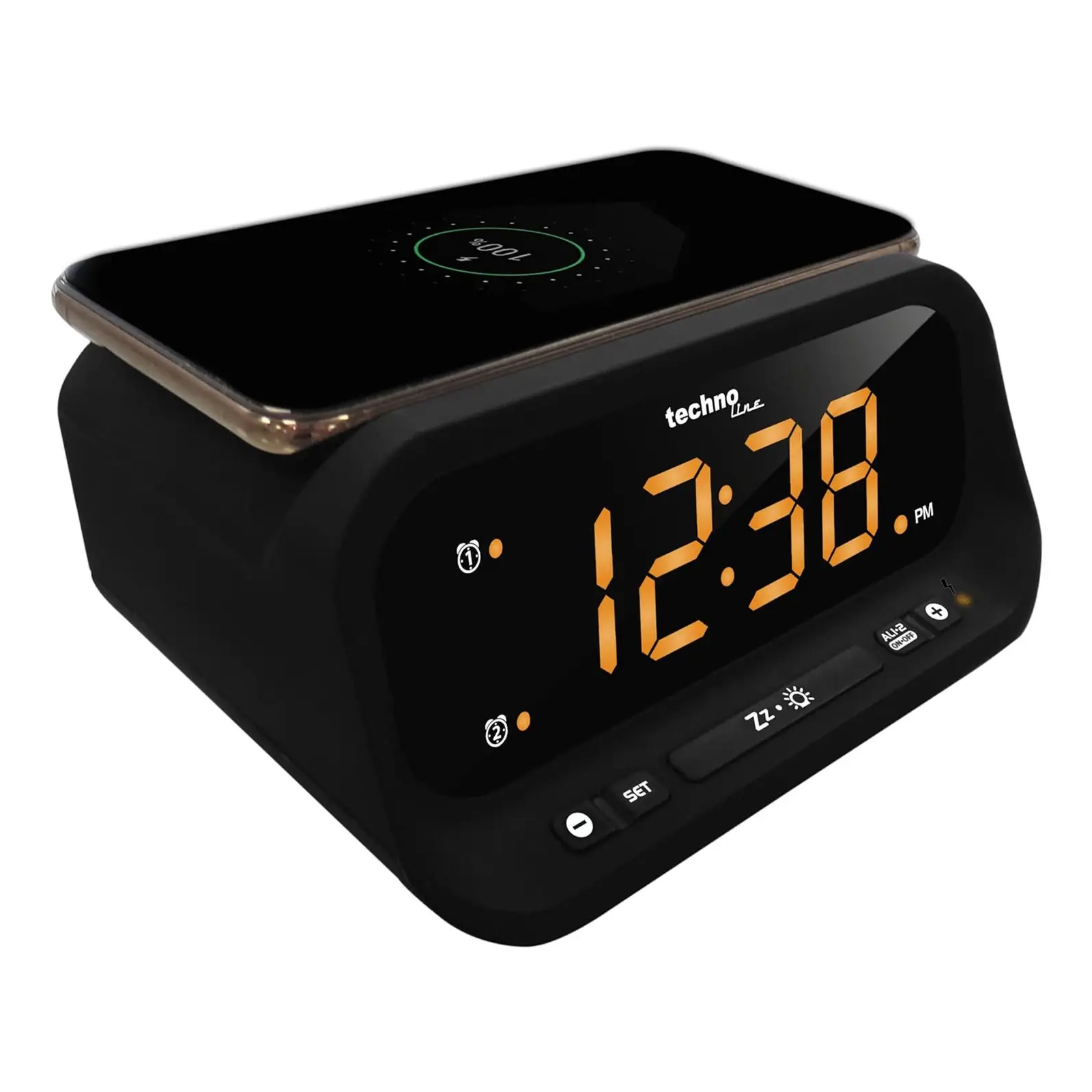 Настольные часы Technoline WT477 Wireless Mobile Charging Black (DAS302477) изображение 2