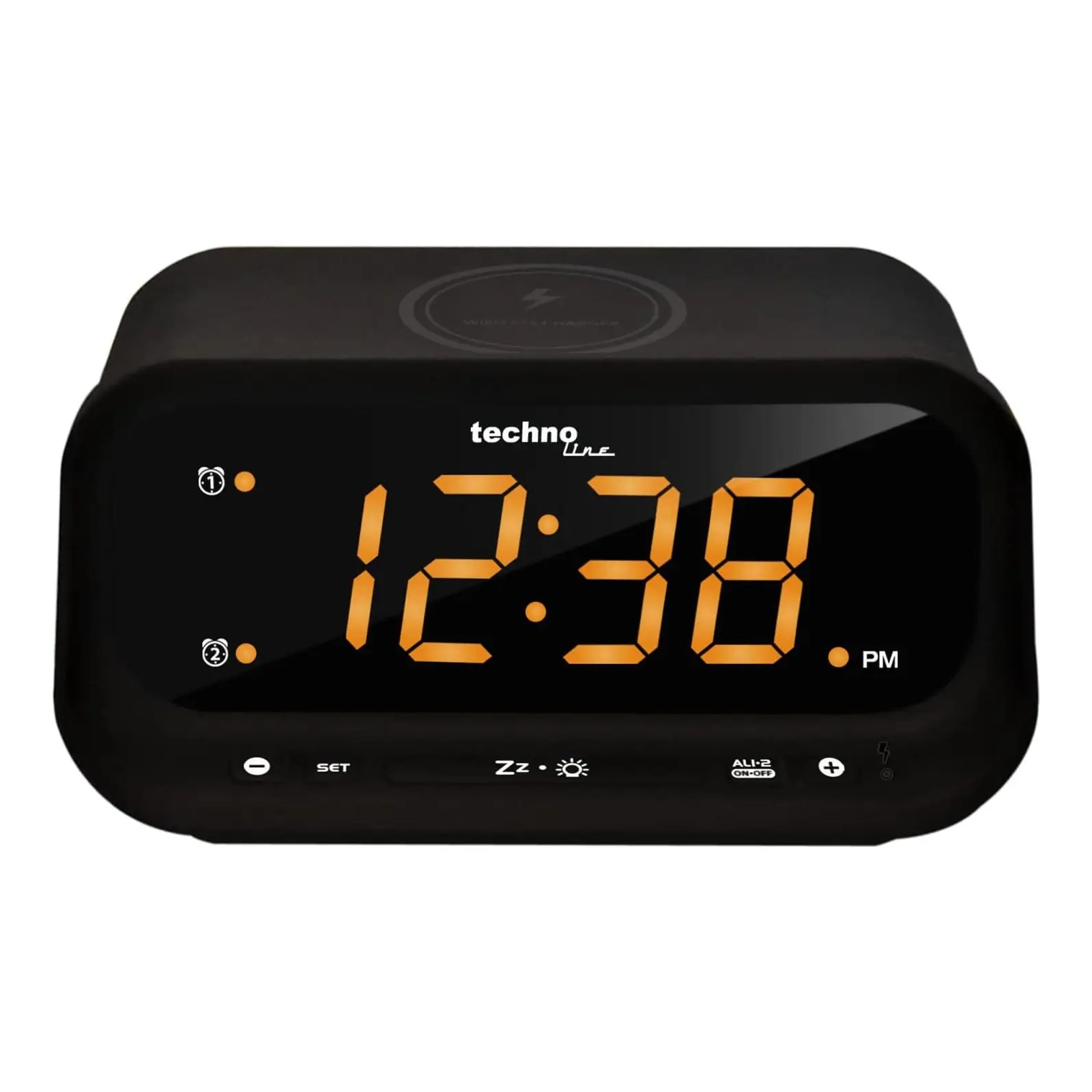 Настольные часы Technoline WT477 Wireless Mobile Charging Black (DAS302477)