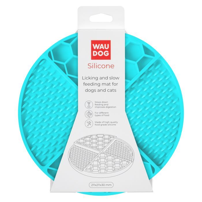 Універсальний посуд для тварин WAUDOG Silicone Килимок для злизування 21х21х3 см рожевий (23507) зображення 2