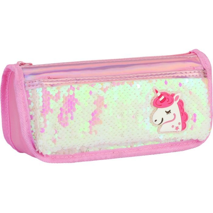 Пенал Cool For School 2 отделения с пайетками и аппликацией Белый (CF5949-white)