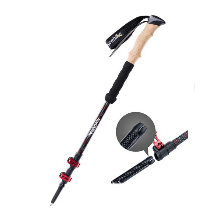 Треккинговые палки Naturehike NH20DS003 135 см чорний/червоний 1 шт (6976023924699)