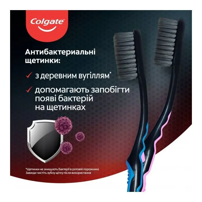 Зубна щітка Colgate Шовкові нитки з деревним вугіллям Рожева (2170000000039) зображення 6