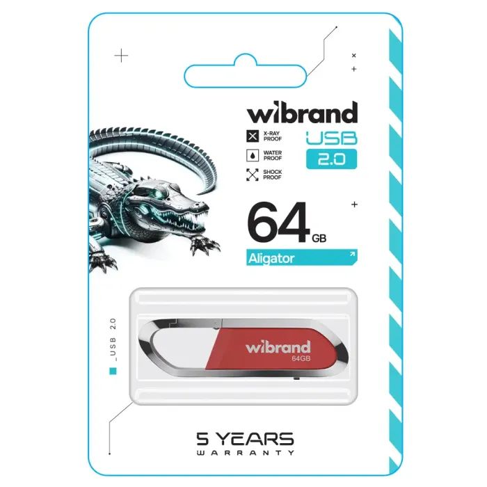 USB флеш накопитель Wibrand 8GB Aligator Red USB 2.0 (WI2.0/AL8U7DR) изображение 2