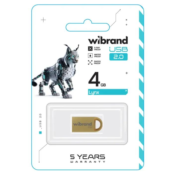 USB флеш накопичувач Wibrand 16GB lynx Gold USB 2.0 (WI2.0/LY16M2G) зображення 2