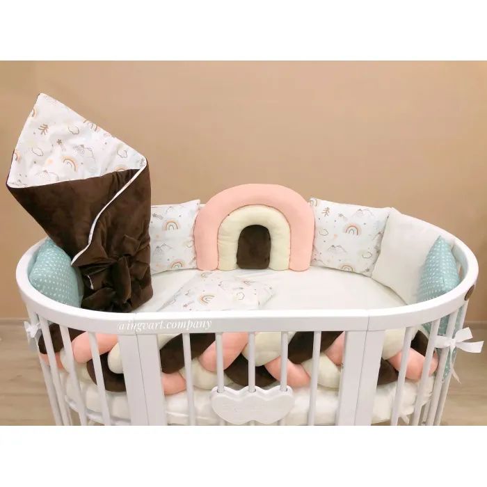 Детский постельный набор Ingvart Радуга персиково-шоколадная в кроватку Smart Bed (42200) изображение 4