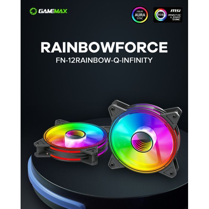 Кулер для корпуса Gamemax FN-12Rainbow-Q-Infinity изображение 10