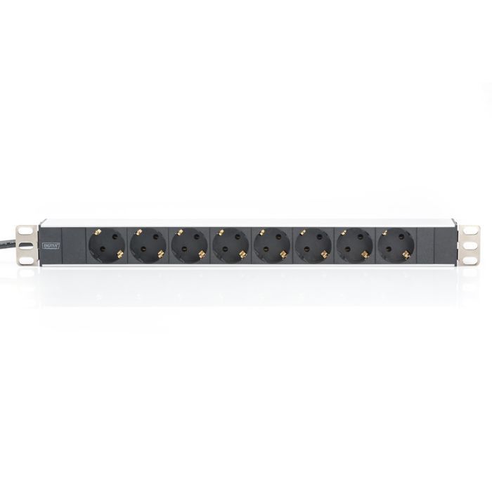 Силовий блок 1U, 8xSchuko, 16A, 250V, вилка Schuko Zpas (DN-95401) зображення 2