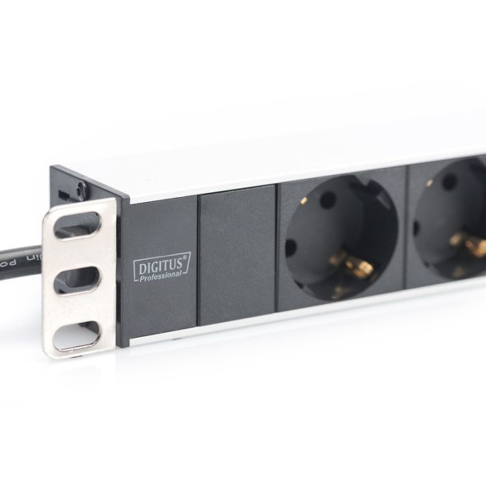 Силовий блок 1U, 8xSchuko, 16A, 250V, вилка Schuko Zpas (DN-95401) зображення 3
