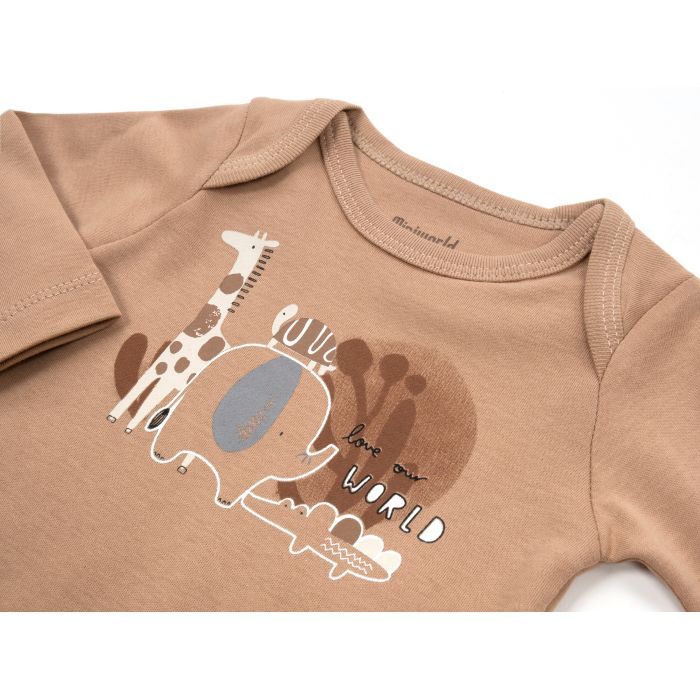 Набор детской одежды Miniworld со зверюшками (18004-68B-brown) изображение 6