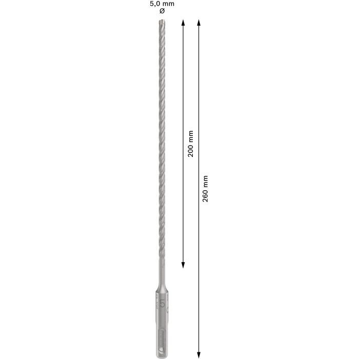 Бур Bosch по бетону SDS-Plus-5X, 5x200x260мм (2.608.836.606) изображение 5